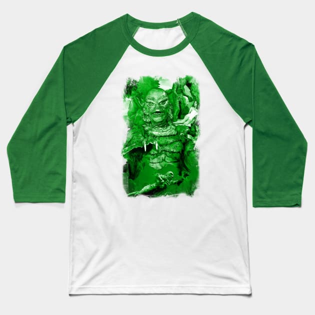 The Creature from the Black Lagoon Baseball T-Shirt by xenomorphicpress